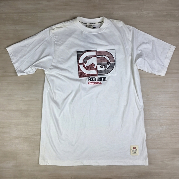 Y2K 2005 Ecko Unltd The Classic Shirt Horizontal Stich Rhino Large New - Picture 1 of 12